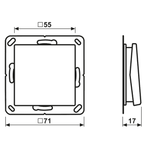 Jung Funk-Wandsender sw 2-kanalig Symbole ENO A 590-01 SW