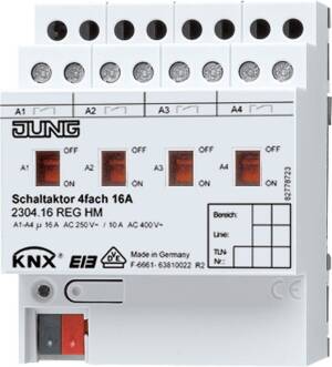 Jung KNX Schaltaktor 4-fach REG Gehäuse 4TE 2304.16 REGHM