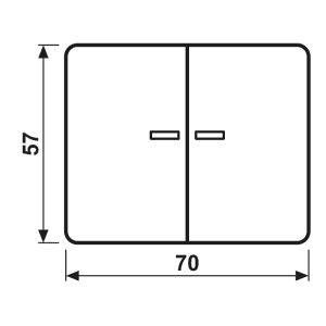 Jung Wippe Symbole/Lichtl.sw für Taster 2-fach SL 595 KO5P SW