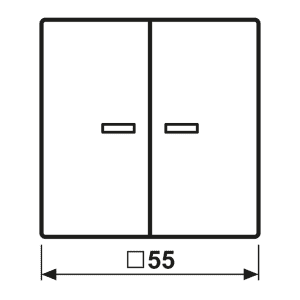 Jung Wippe Symbole alu für Taster 2-fach A 595 KO5P AL