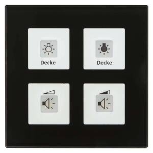 MDT Technologies KNX RF+ Funk Glastaster 4-fach, schwarz, RF-GTT4S.01