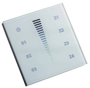 Rutec 80510 DMX Touchpanel 4 ZONEN einfarbig Glas-weiß