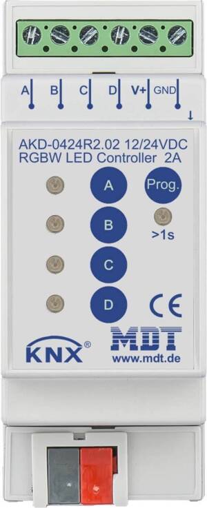 MDT Technologies LED Controller 4-Kanal 2/4A, RGBW, 2TE, REG AKD-0424R2.02