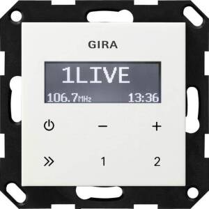 Gira Unterputz-Radio RDS, System 55, ohne Lautsprecher, reinweiß, 228403