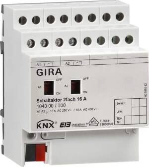 Gira Schaltaktor 2-fach 16A, EIB REG 104000