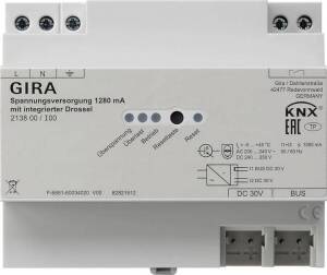 Gira KNX-Spannungsversorgung 1280 mA Drossel REG, 213800