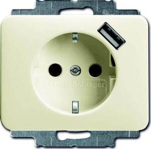 Busch-Jaeger Schuko/USB-Steckdose elfenbeinweiß 20 EUCBUSB-22G