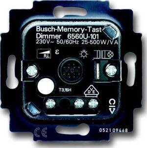 Busch-Jaeger Memo.Tastdimmer-Einsatz 20-500W/VA 6560 U-101