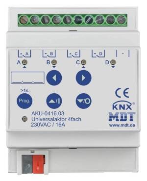 MDT Technologies Universalaktor AKU 4-fach 4TE REG, 16A, 230VAC, 100µF, AKU-0416.03