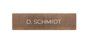 Doorbird D21x Namensschild für eine Ruftaste, individuelle Gravur (Bronze-Optik als PVD Beschichtung, Edelstahl, gebürstet)