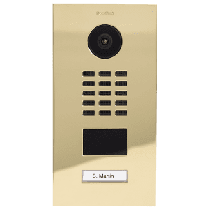 Doorbird D2101V IP Video Türstation, mit einer Ruftaste, Messing-Optik als PVD Beschichtung