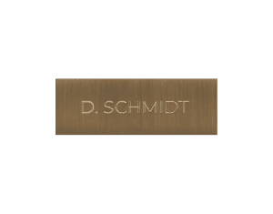 Doorbird D11x Namensschild für eine Ruftaste, individuelle Gravur (Echtes Messing brüniert)