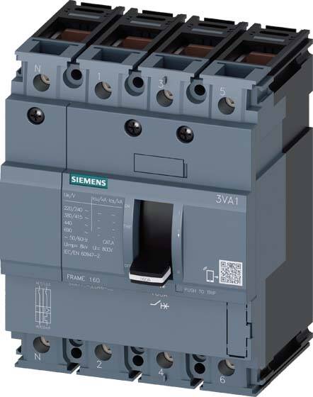 Siemens 3VA1112-4ED46-0AA0 Leistungs- schalter IEC160S 36kA 415V 4p 125A