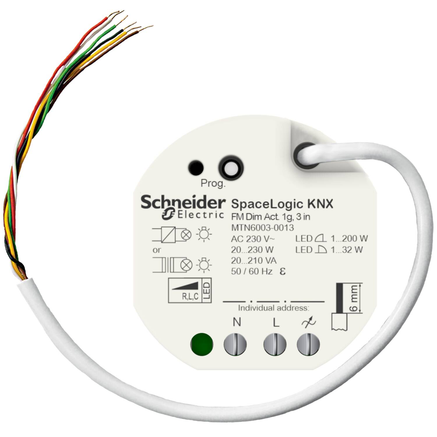 Schneider MTN6003-0013 SpaceLogic KNX Universal Dimmaktor UP mit 3 Binäreing.
