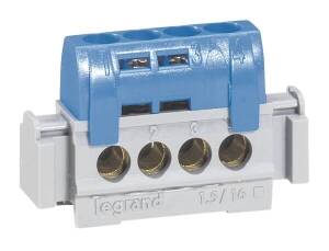 Legrand 004840 Klemmenleiste blau --x6-25qmm 4x1,5-16qmm Länge:47mm