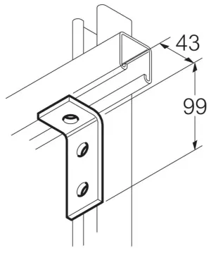 Legrand SB502 Winkelverbinder 3-Loch 99x40 tauchfeuerverzinkt