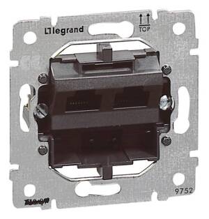 Legrand 775762 Datendose Kat.5 2-fach UTP m.8poligem Steckergesicht ungesch.