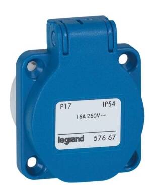 Legrand 057667 Einbau Schuko Steckdose P17 Tempra 16A blau franz. Standard