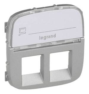 Legrand 755487 Abdeckung RJ11/RJ45 m.B.-feld 2fach Valena Allure Aluminium