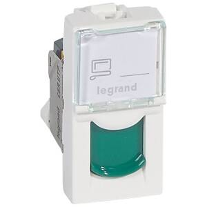 Legrand 076526 Datendose 1xRJ45 Kat.6A UTP 2-modulig ultraweiß/grün